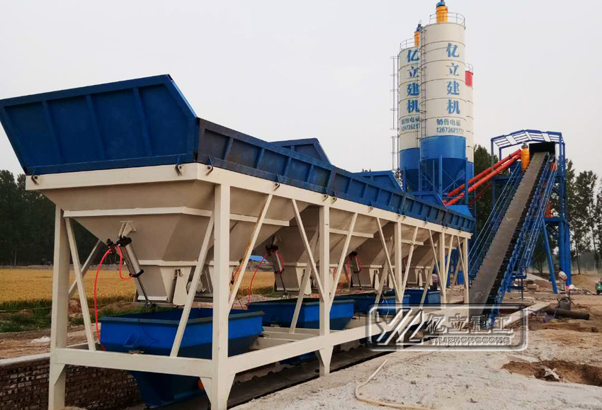 時產120方混凝土攪拌站設備用戶現場