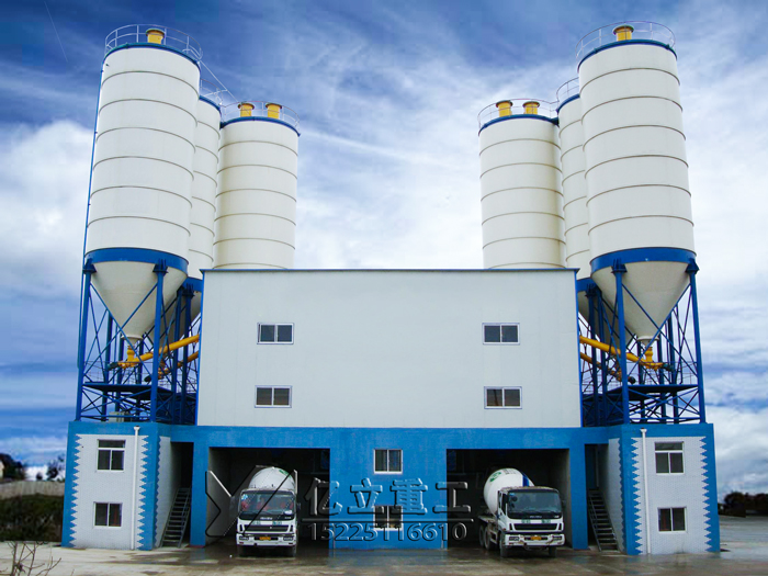 混凝土攪拌（bàn）站設備，可攪拌幹硬性和塑性混凝土