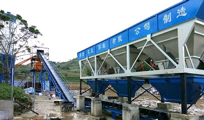 攪拌站設備_皮帶上料混凝土攪拌站_效率高