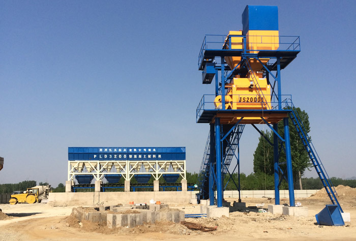 皮帶機上料的混凝土攪拌站